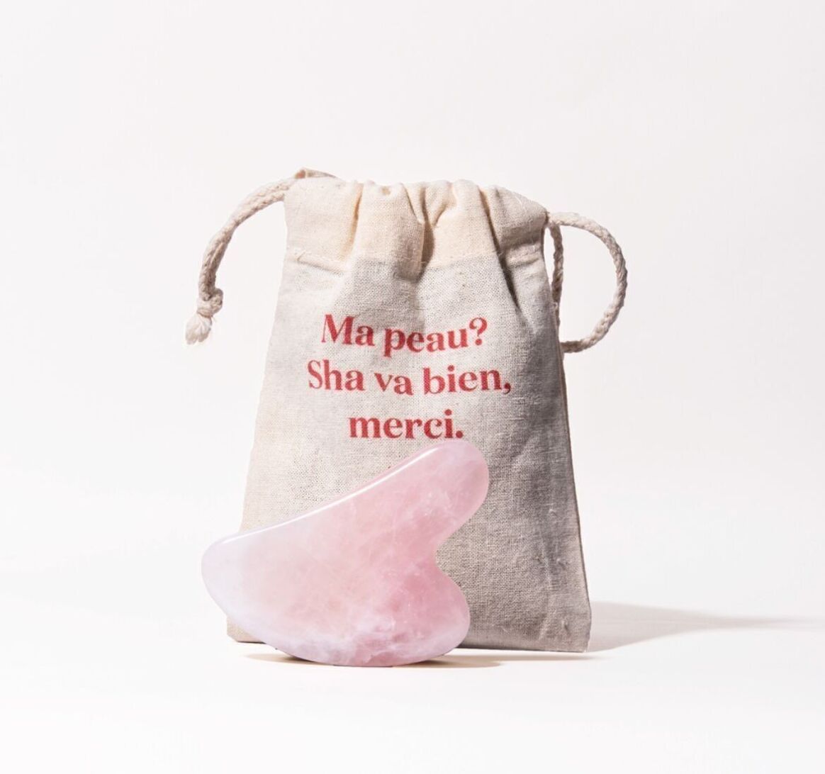 Gua sha en Quartz Rose