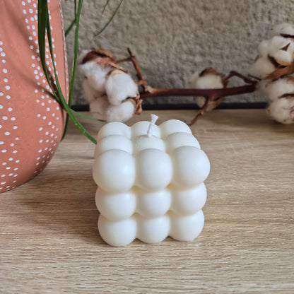 Bougie CUBA- Bougie Bubble Cube Blanc
