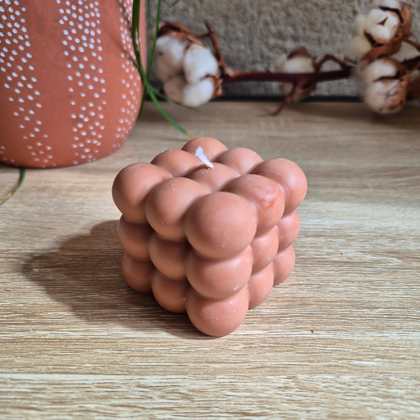 Bougie CUBA- Bougie Bubble Cube Terracotta 