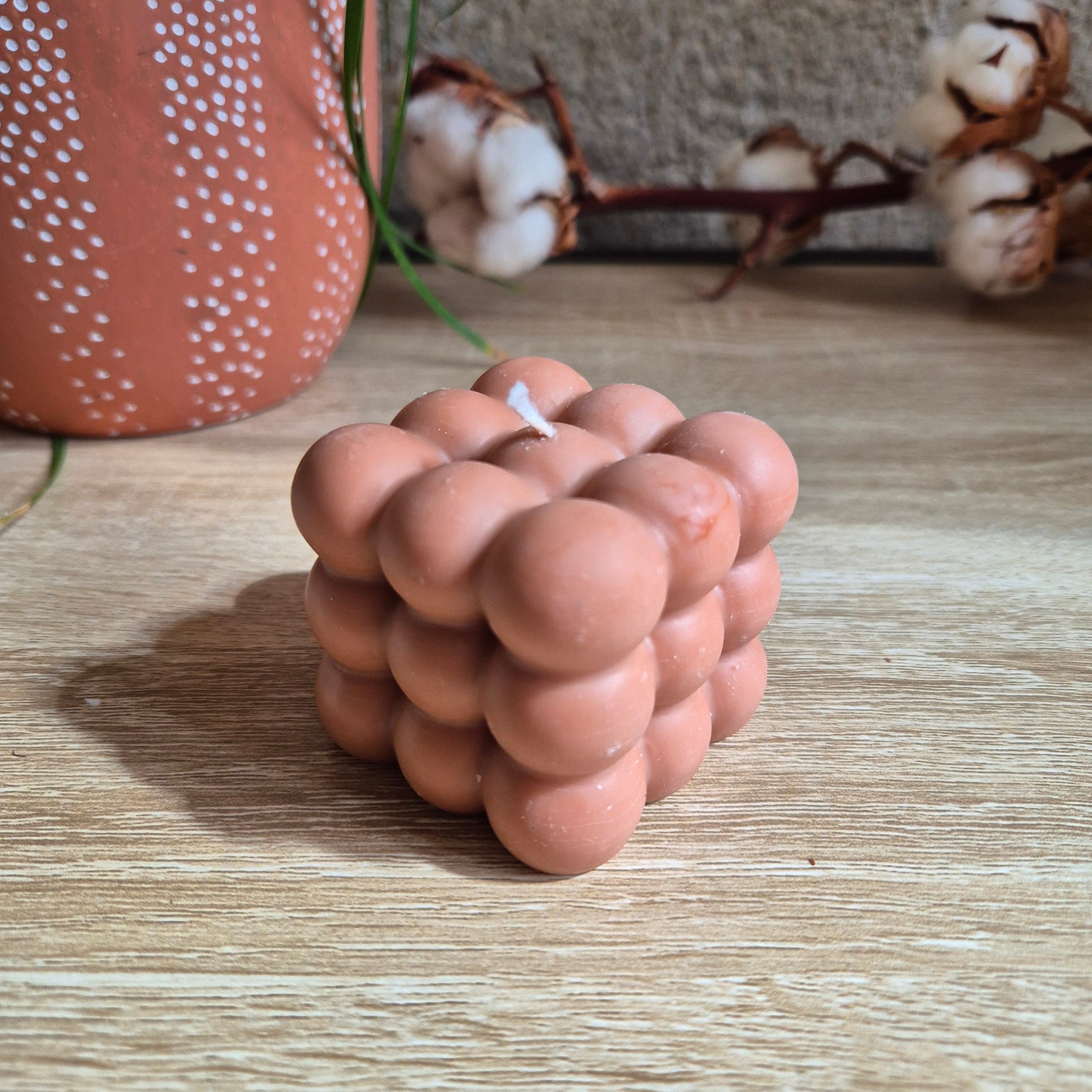 Bougie CUBA- Bougie Bubble Cube Terracotta 