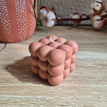 Bougie CUBA- Bougie Bubble Cube Terracotta 